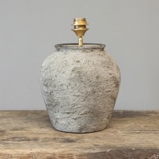 Prachtige kleine grijze stenen Kruiklamp kruik tafellamp landelijk stoer 36 x 25 cm
