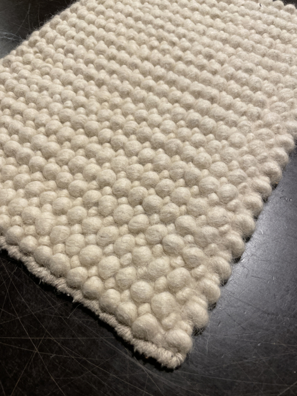 Groot handgewoven 100 % vervilt wol vloerkleed kleed carpet karpet ivory 140 x 200 cm