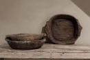 Oud houten schaal robuust stoer landelijk hout bak