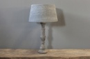 Grijs houten balusterlamp tafellamp lamp inclusief grijze kap landelijk stoer grey