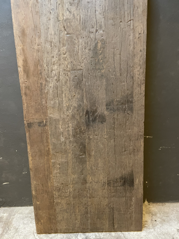 Watt Kaal Slot Oud vergrijsd houten los tafelblad landelijk stoer 200 x 95 x 7 cm teakhout  | Tafelbladen | 't Jagershuis
