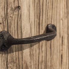 Groot Zware kwaliteit gietijzeren deurknop handgreep greep strak boog zwart/bruin beugel handvat klink deurklink