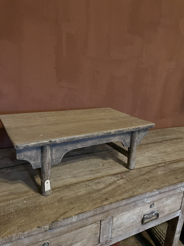 Oud vergrijsd houten tafel tafeltje Salontafel lounge opzet landelijk stoer 80 x 47 x H27,5 cm