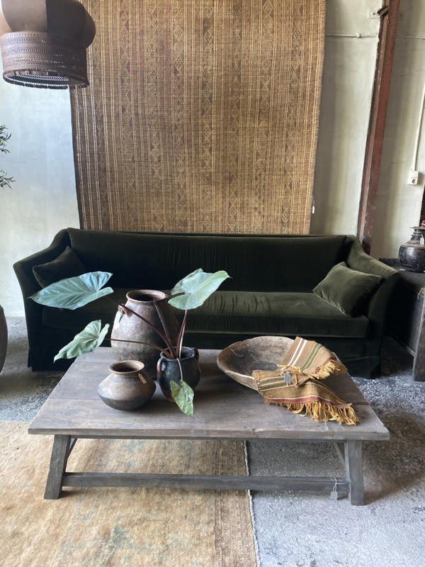 Hoffz vergrijsd houten franse salontafel landelijk stoer boerentafel tafel lounge