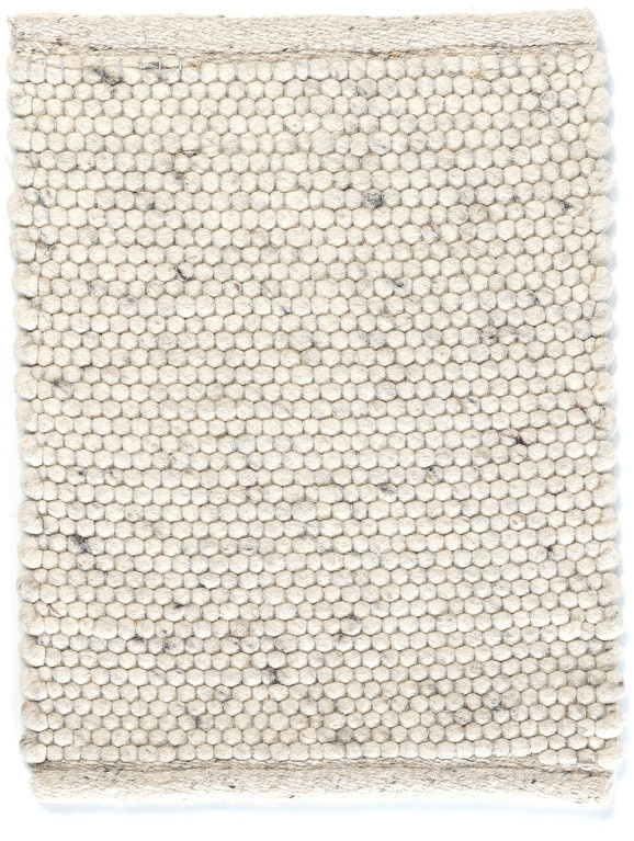 Groot vlakgewoven 100 % vervilt wol vloerkleed kleed carpet karpet ivory 250 x 350 cm