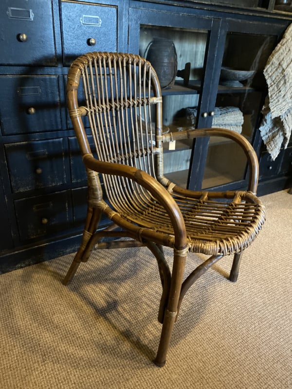 hemel token Lijm Vintage naturel rotan rieten stoel stoelen eetkamerstoel fauteuil bistro  landelijk stoer | Meubels | 't Jagershuis