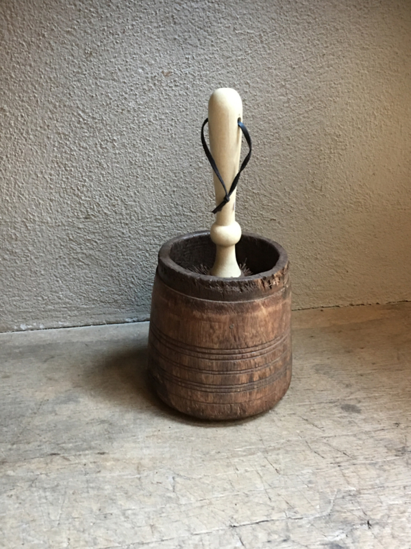 Nieuwe nostalgische losse houten bloempotborstel borstel ( wcborstel toiletborstel ) hout brocant landelijk bloempotborstel nostalgie | Decoratie | 't
