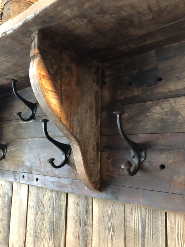 Ja Aanvankelijk Getalenteerd Groot Stoer landelijk oud houten truckwood Railway kapstok wandconsole 120  cm wandkapstok wandrek schap rek wandconsole regaal landelijk stoer hout |  Wandrekken | 't Jagershuis