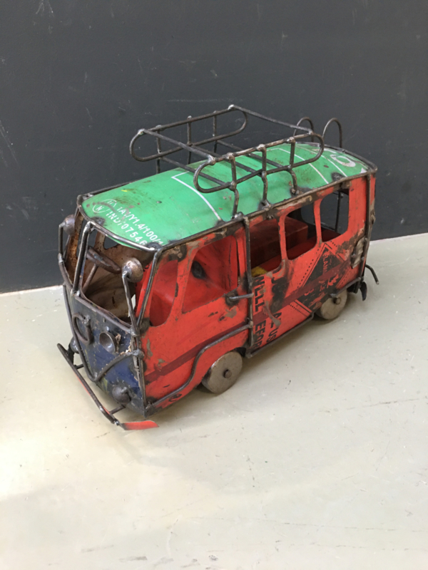 Blikken Volkswagen bus busje speelgoed vintage blik recycled
