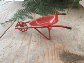 wheelbarrow red metal