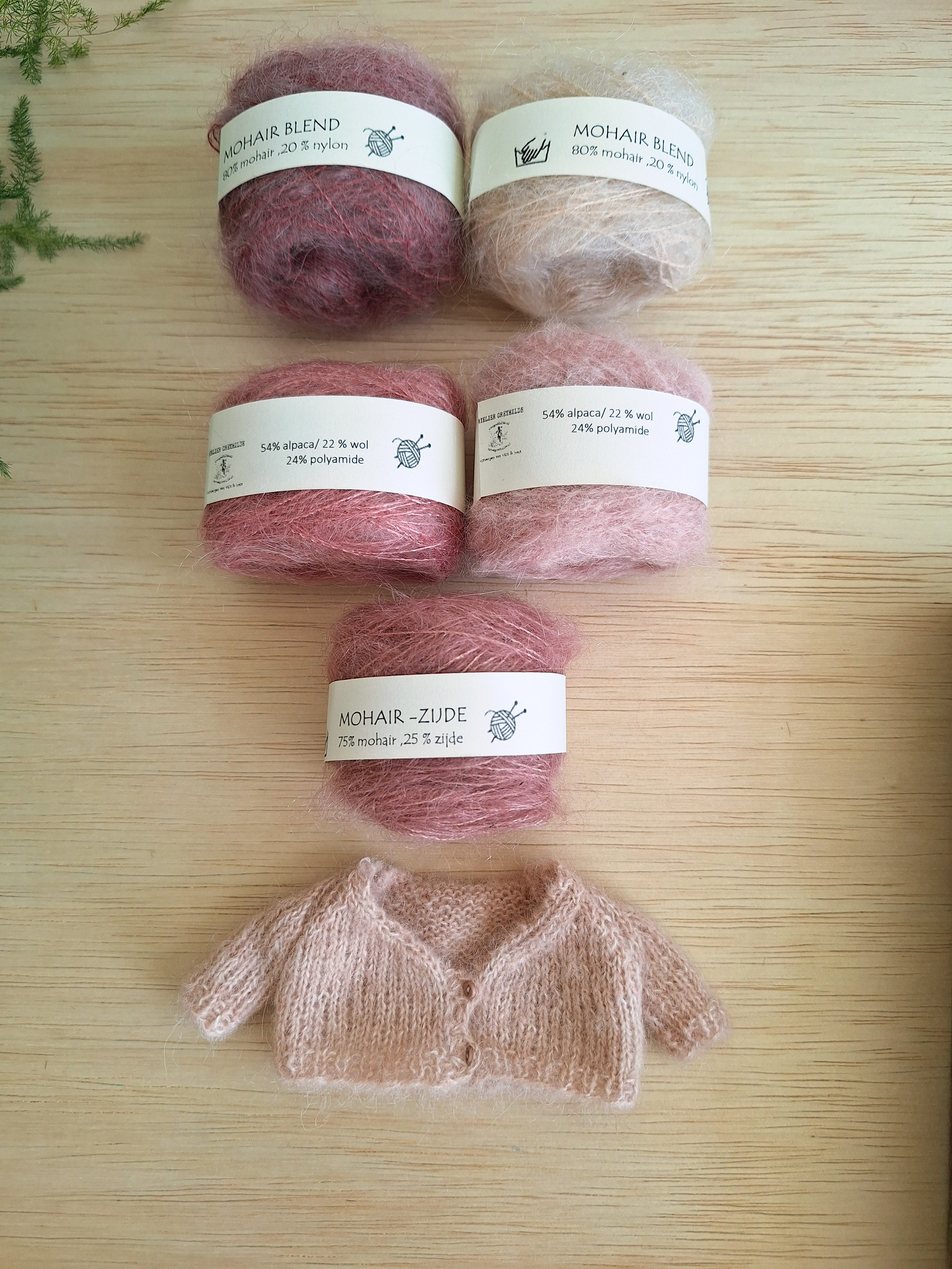 bolletje mohair blend, kleur: poeder