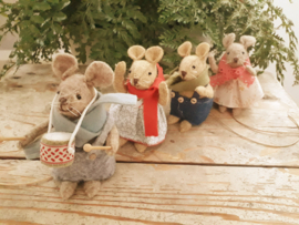 Materiaalpakket kindermuisjes: nichtje & neefje muis incl. patroon