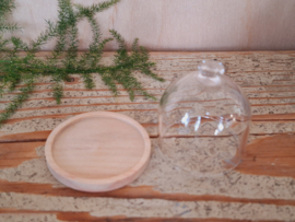 stolp - glas -met houten onderbord