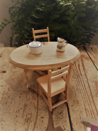 stevige houten tafel ovaal 15 cm