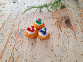 Petits Desirés, geel 3 stuks(rood,blauw,groen)