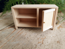 houten kastje, 1 deur + 2 vakken