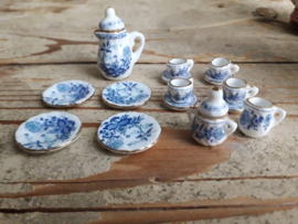 servies porselein "Delfts blauw" gouden randje
