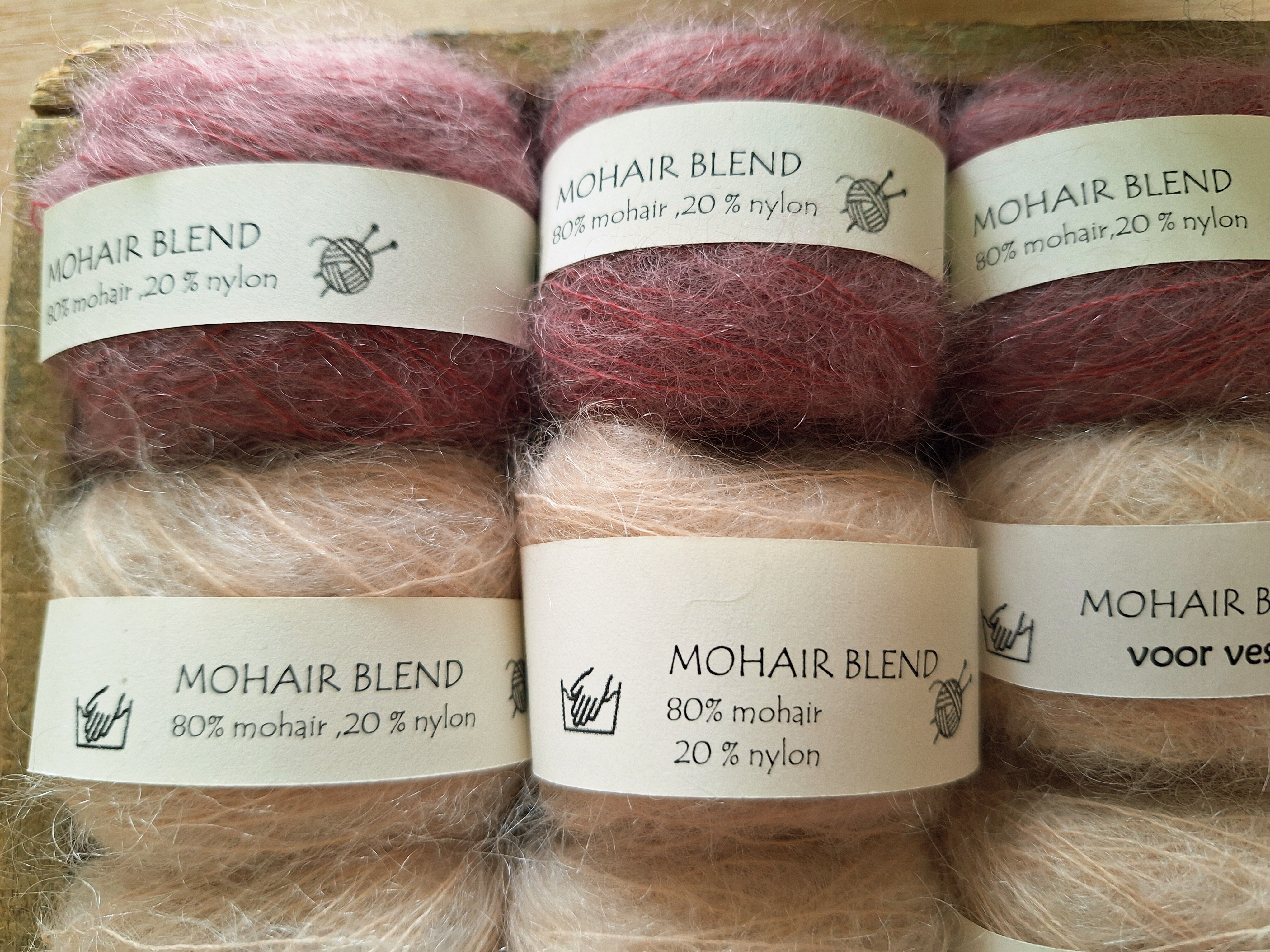 bolletje mohair blend, kleur: poeder