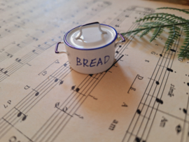 white enamel bread pan