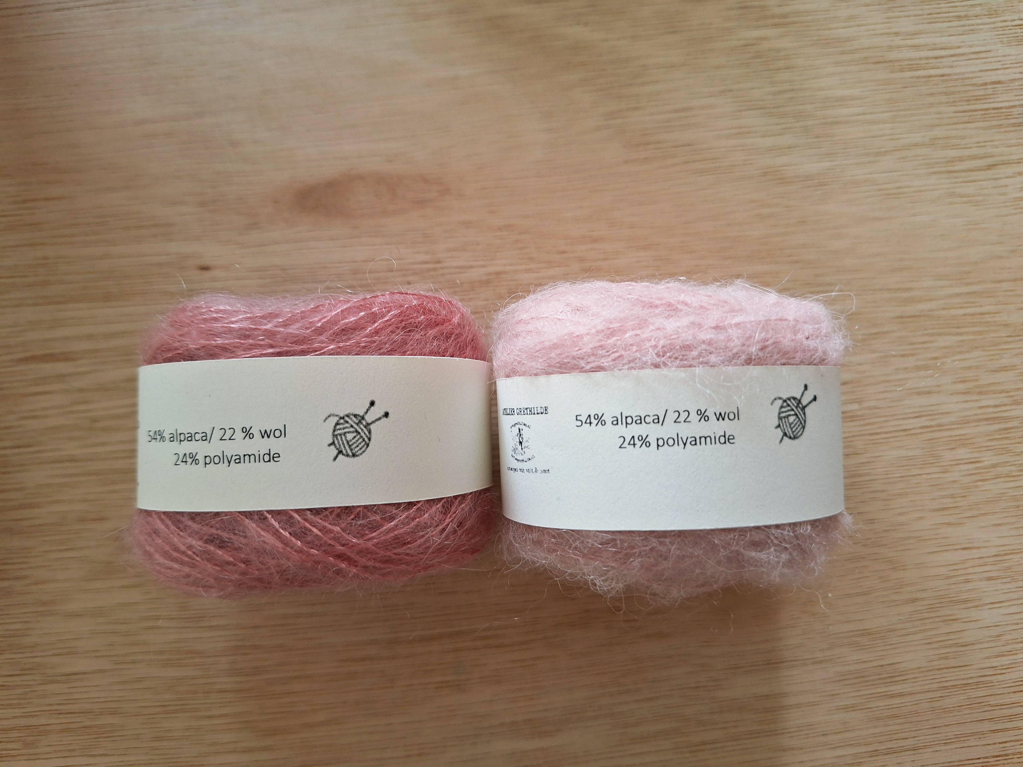 bolletje wol Alpaca, wol donker roze