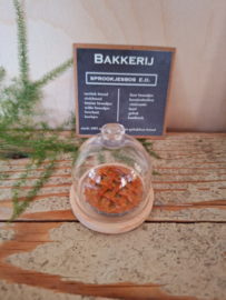 stolp - glas -met houten onderbord