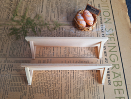 2 x wandplank naturel hout 11 x 3 cm