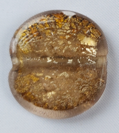 Glaskraal bruin/goud met zilverfolie