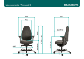 Bureaustoel Therapod X standaard,  stof Mirage 651 zwart