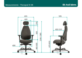 Bureaustoel Therapod X HR, Gabriel Fame zwart