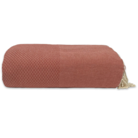 Plaid of grand foulard katoen - Terracotta  - 190x300cm (LANTARA)