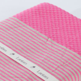 Hammam towel Honeycomb - Fuchsia pink with taupe stripes - 100X200cm (LANTARA)