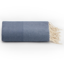 Plaid of  grand foulard katoen - Denim blauw - 190x300cm (LANTARA)