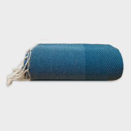 Plaid of  grand foulard katoen - Petrol blauw - 190x300cm (LANTARA)