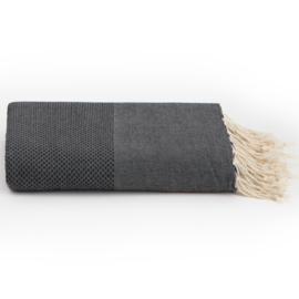 Plaid of grand foulard katoen - Zwart - 190x300cm (LANTARA)
