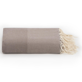 Plaid of grand foulard  katoen -  Taupe - 190x300cm (LANTARA)