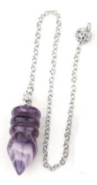 Amethyst pendel met ringen