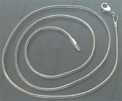 Metalen ketting 80cm/1mm - Silver Plated