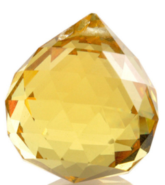 Kristal raamhanger "Bol" 3 cm - Geel