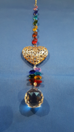 Chakra hanger met zilveren hart