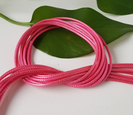 Wax koord 2mm Halsketting met slotje - rose fel