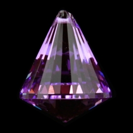 Kristal raamhanger "Kegel" violet - ca. 4,2 x 5,3 cm