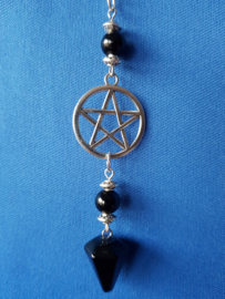 Onyx pendel met pentagram