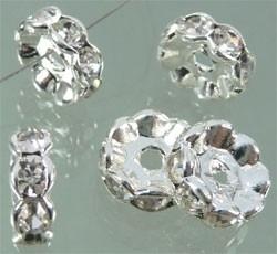 Spacer rondel strass - 6mm