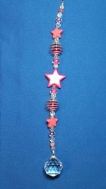 Sterren roze + loodkristallen bolletje
