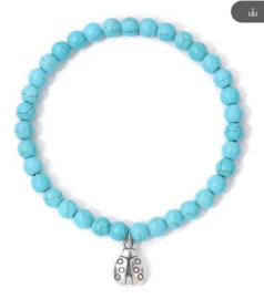 Howliet blauw met lieveheersbeestje - 6mm - 17cm Small