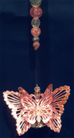 Vlinder roze met witte 3cm bol