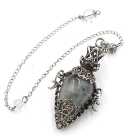 Labradoriet pendel wicca - zilver