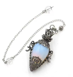 Opaliet pendel wicca - zilver