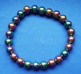 PB Regenboog (titanium) Hematiet - 8mm