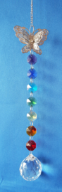 Chakra hanger met octagon kralen + 3d vlinder